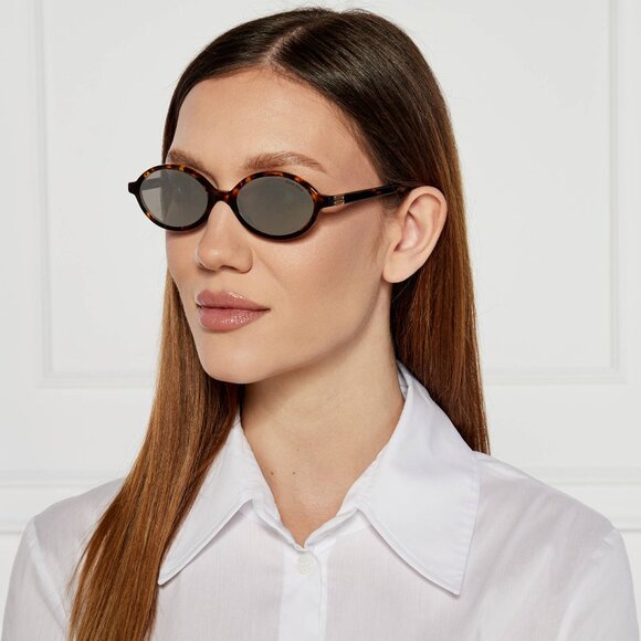 NEW Miu Miu MU04ZS VAU07F Miu Miu oval acetate havana and silver sunglasses